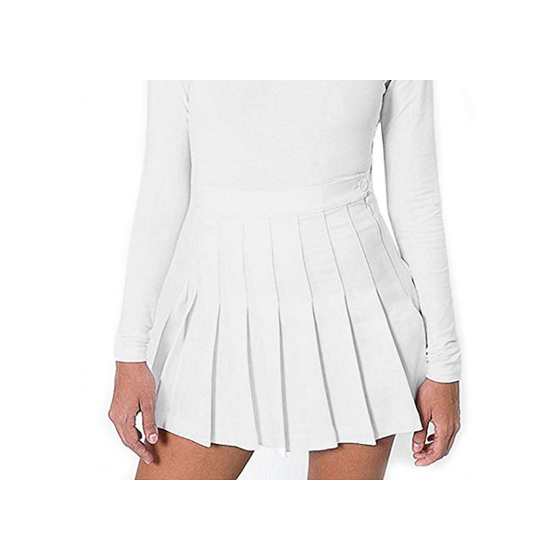 Social Yying Minifaldas Plisadas con Cintura Alta de Mujer Falda Escolar Skater de niñas Blancas XS