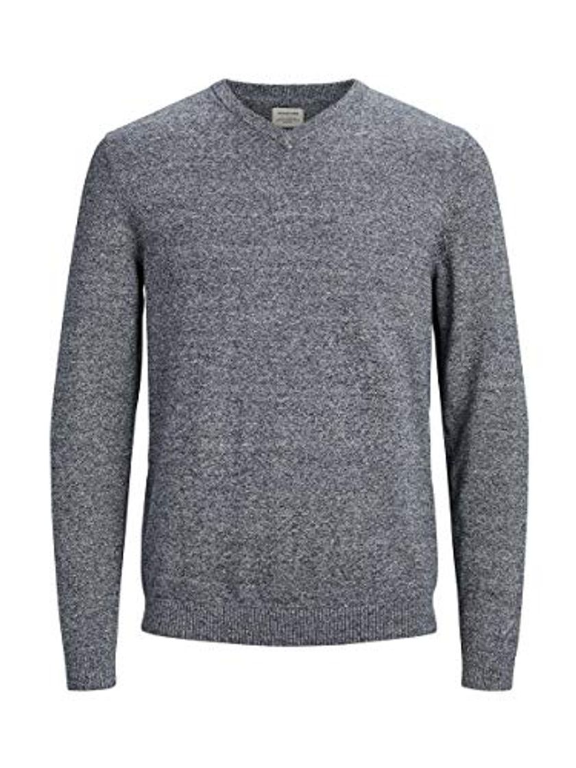 Fashion Jack & Jones Jjebasic Knit V-Neck Noos suéter, Gris