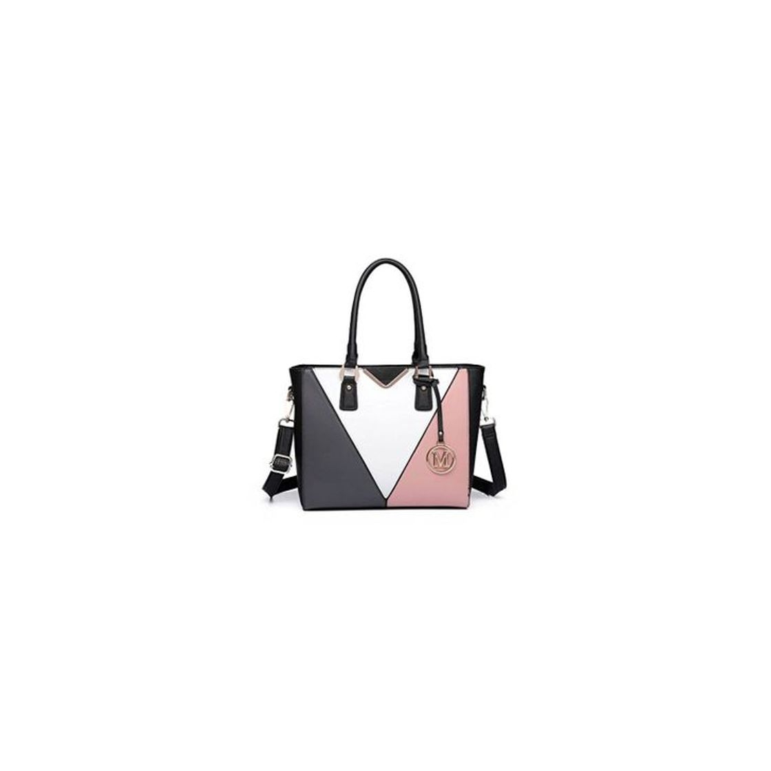 Fashion Miss Lulu Bolso de Mano Mujer Bolso Señora Tote Multicolor Piel Sintética