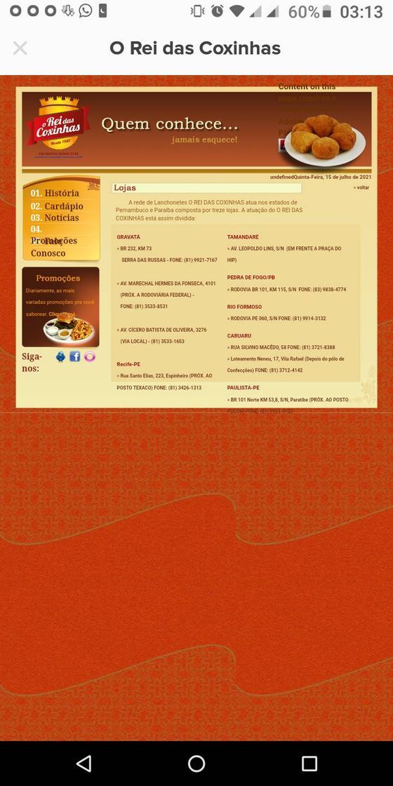 Restaurants O Rei das Coxinhas