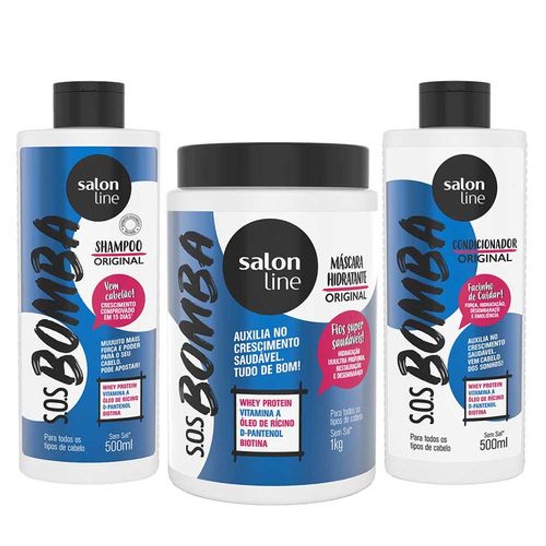 Moda Kit S.o.s Bomba Shampoo Condicionador E Máscara - Salon Line