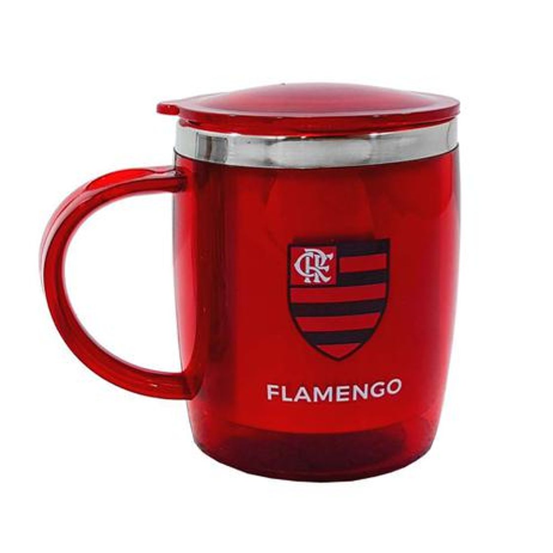 Fashion ✅✅Caneca termica inox p/chopp flamengo 450ml c/tampa mileno 