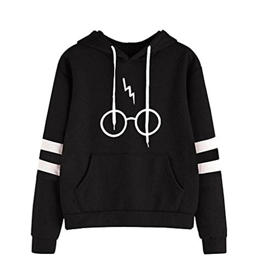 Moda JIAJIA YL Mujeres Camisetas Manga Larga Varsity Gafas de Harry Potter Encapuchado