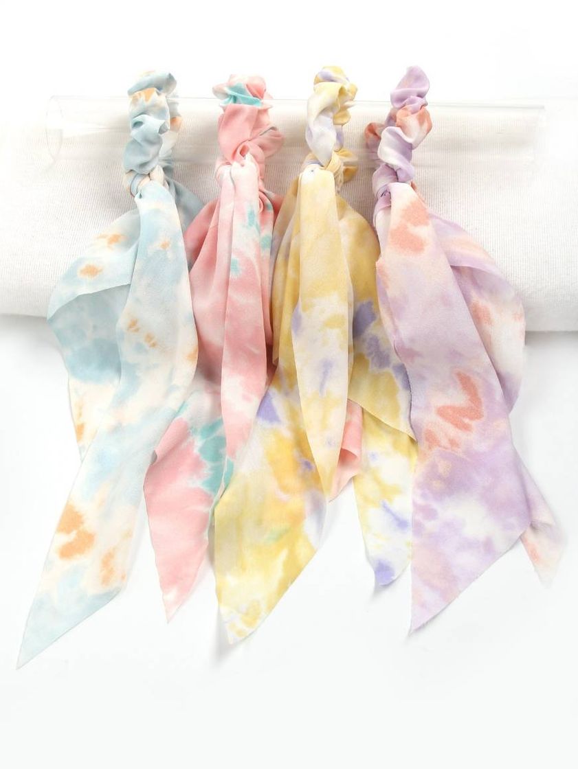 Fashion 4pcs Tie dye Scrunchie Scarf 