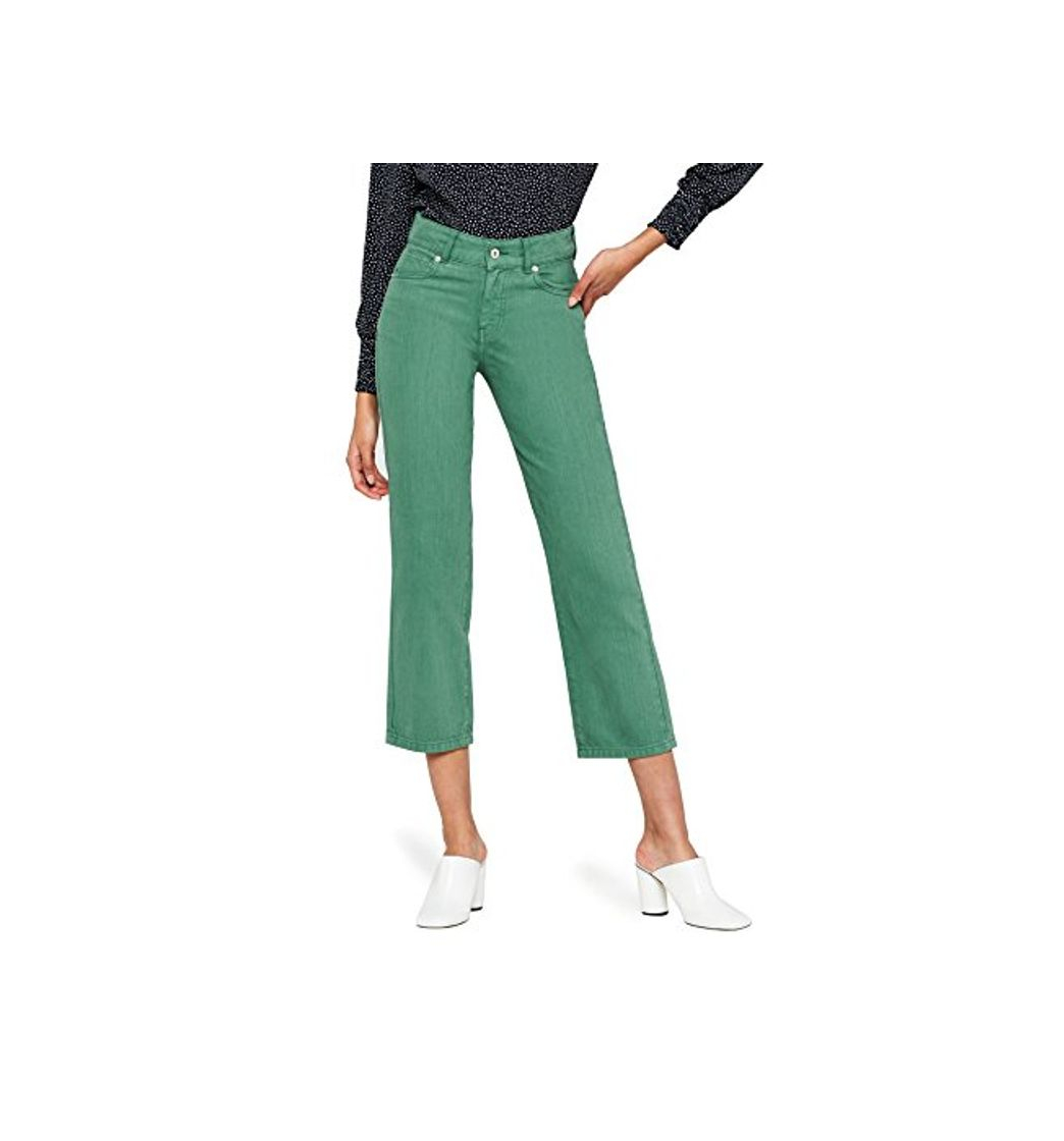 Moda Marca Amazon - find. Vaqueros Rectos Tobilleros Mujer, Verde