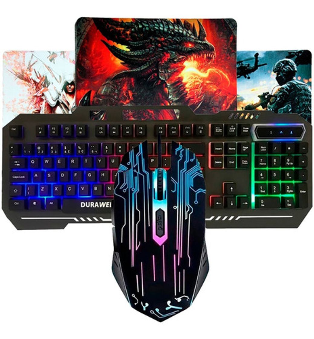 Moda Kit Teclado Gamer Led + Mouse Usb 3000 Dpi Mousepad Pad K92 ...