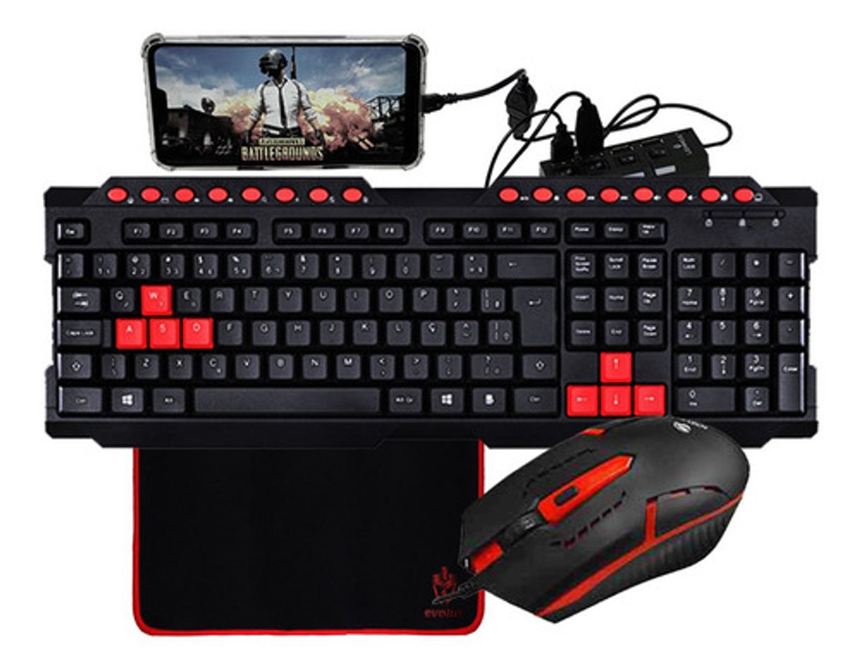 Social Mobilador Completo Teclado Mouse P/ Celular Pad Gamer Brinde