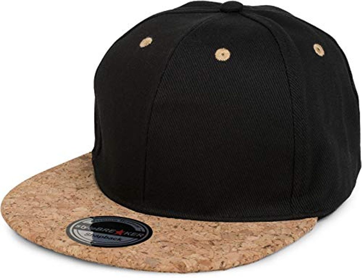 Fashion styleBREAKER Gorra Snapback con Visera de Corcho, Gorra de béisbol de 6