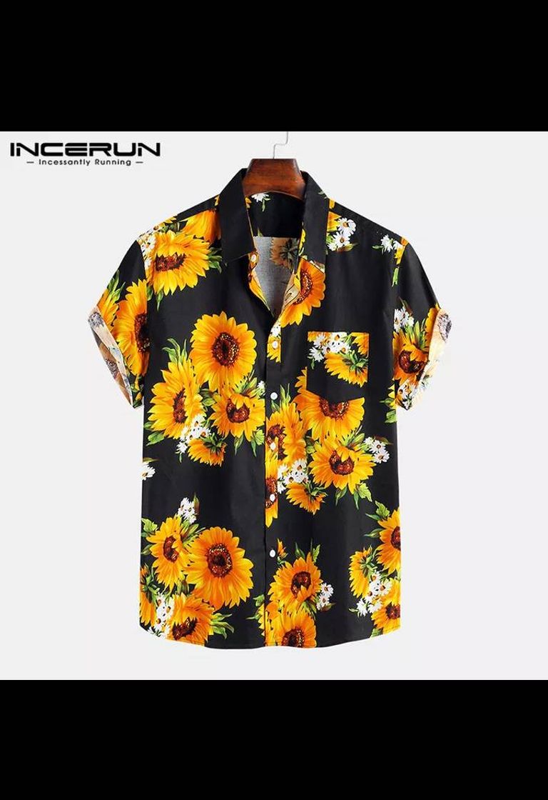 Moda R$ 60,31  39%de desconto | Flor impressa masculina casual 