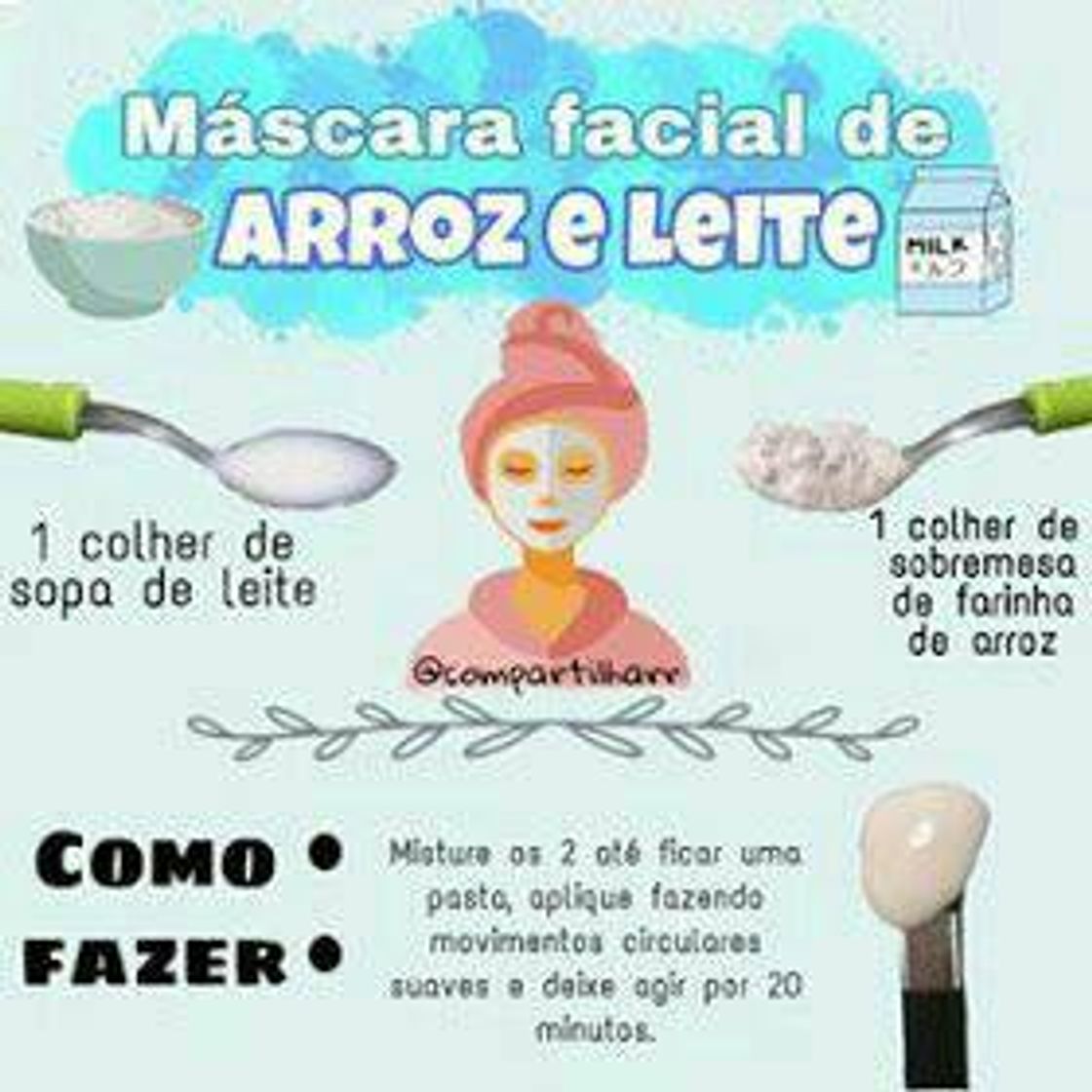 Fashion Máscara facial de leite e arroz 