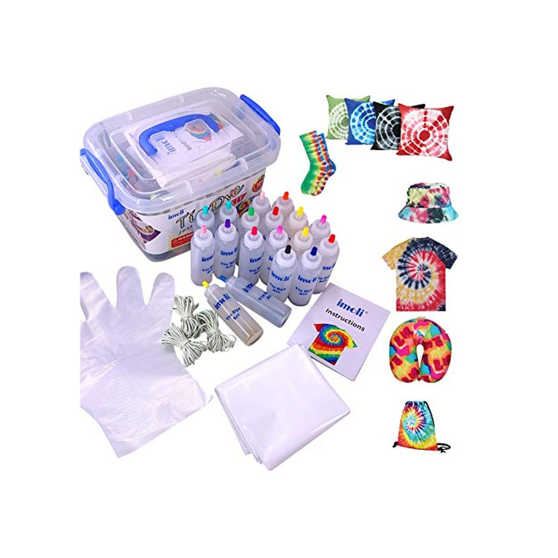 Producto imoli Tie Dye Kit - 18 Colores Vibrantes Pinturas Textiles de Tela