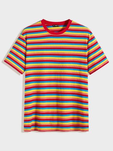 Camiseta listrada de arco-íris🌈
