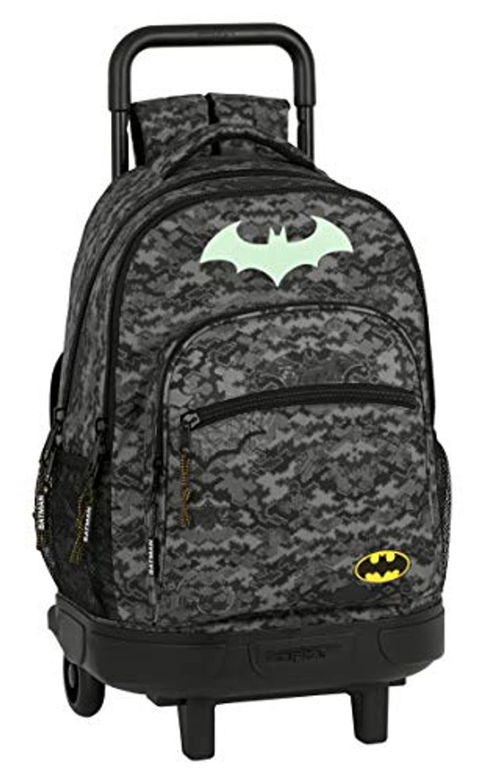 Moda Mochila Safta Escolar con Carro Incluido y Espalda Acolchada de Batman Night,