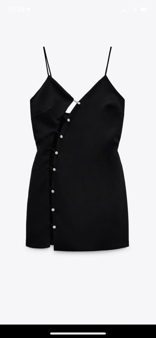 Products BUTTONED DRESS WITH JEWELS - Black