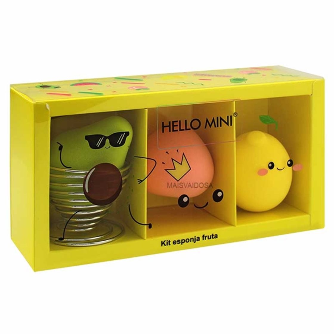 Product Kit Esponjas para Maquiagem Frutas Hello Mini