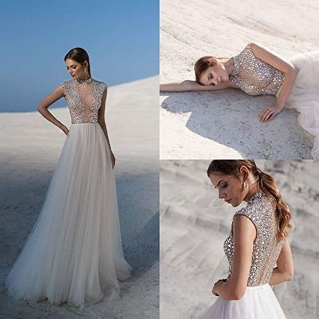 Social Fenghauvip High Collar Wedding Dress Wedding ... - Amazon.com