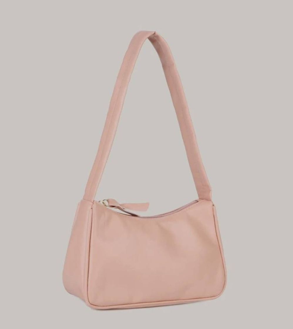 Moda bolsa simples elegante de ombro rosa pastel