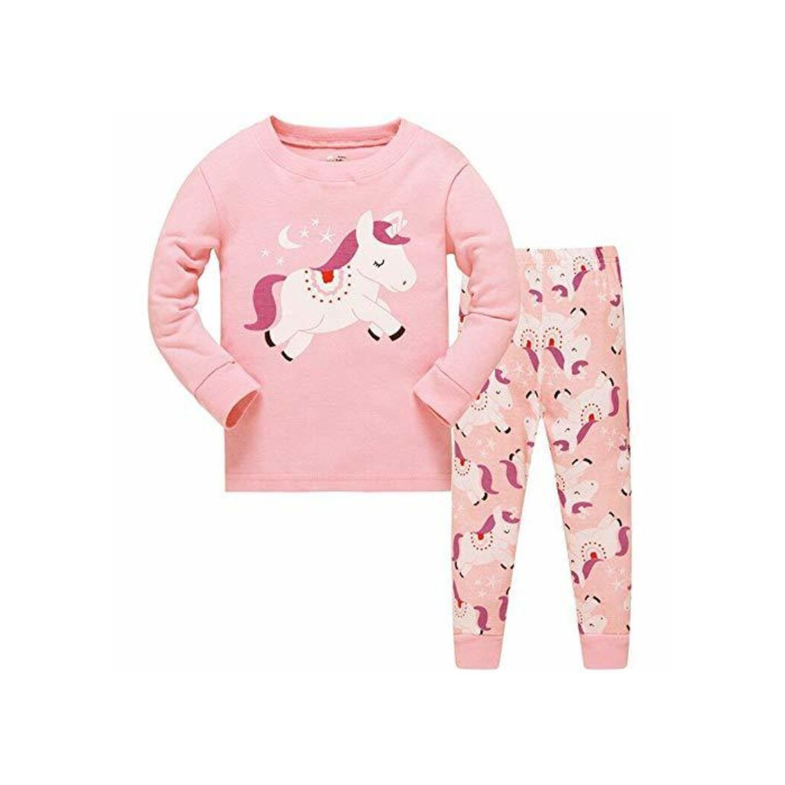 Producto Niña Pijamas Precioso Unicornio 100% algodón Pijama camiseta tops y pantalones trajes