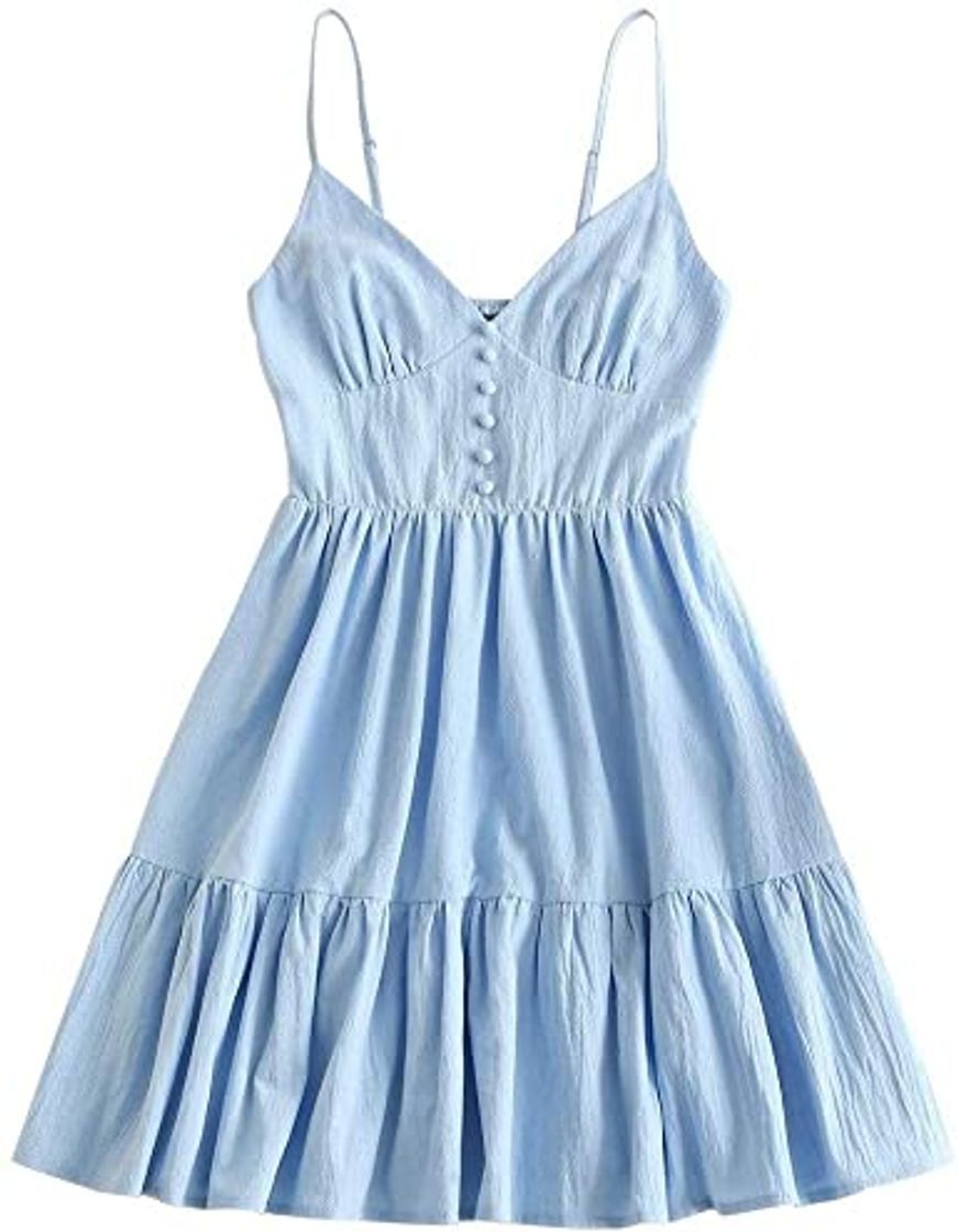 Social ZAFUL Vestido para mujer con volantes ahumados