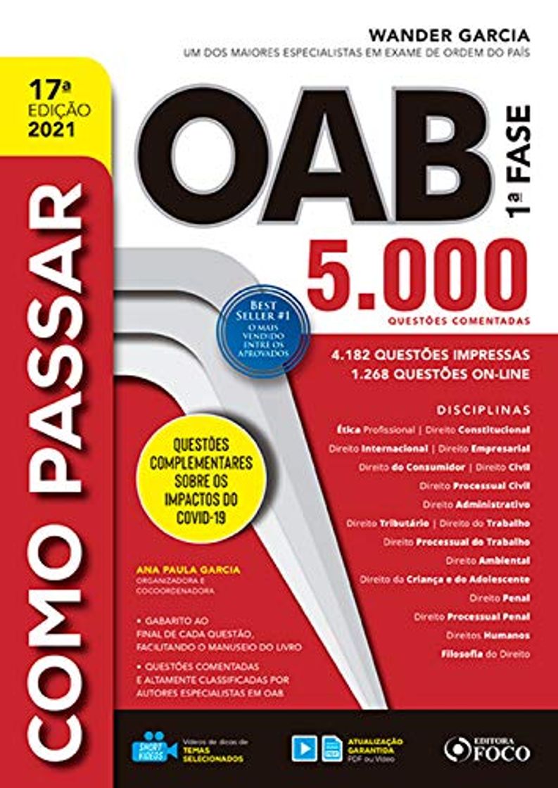 Book Como passar OAB 1ª fase: 5.000 questões comentadas