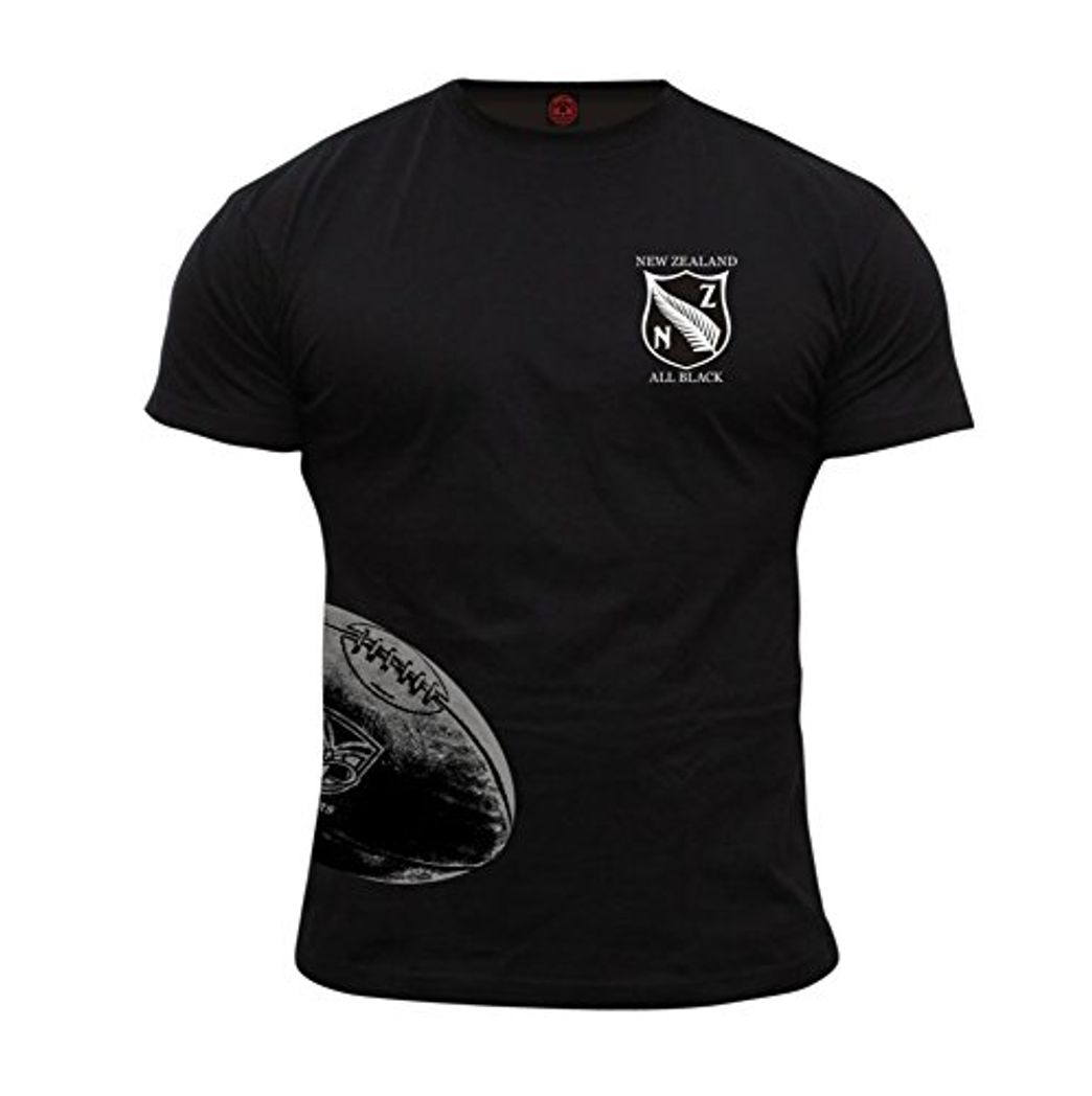 Lugares Dirty Ray Rugby New Zealand All Black Camiseta Hombre KRB3