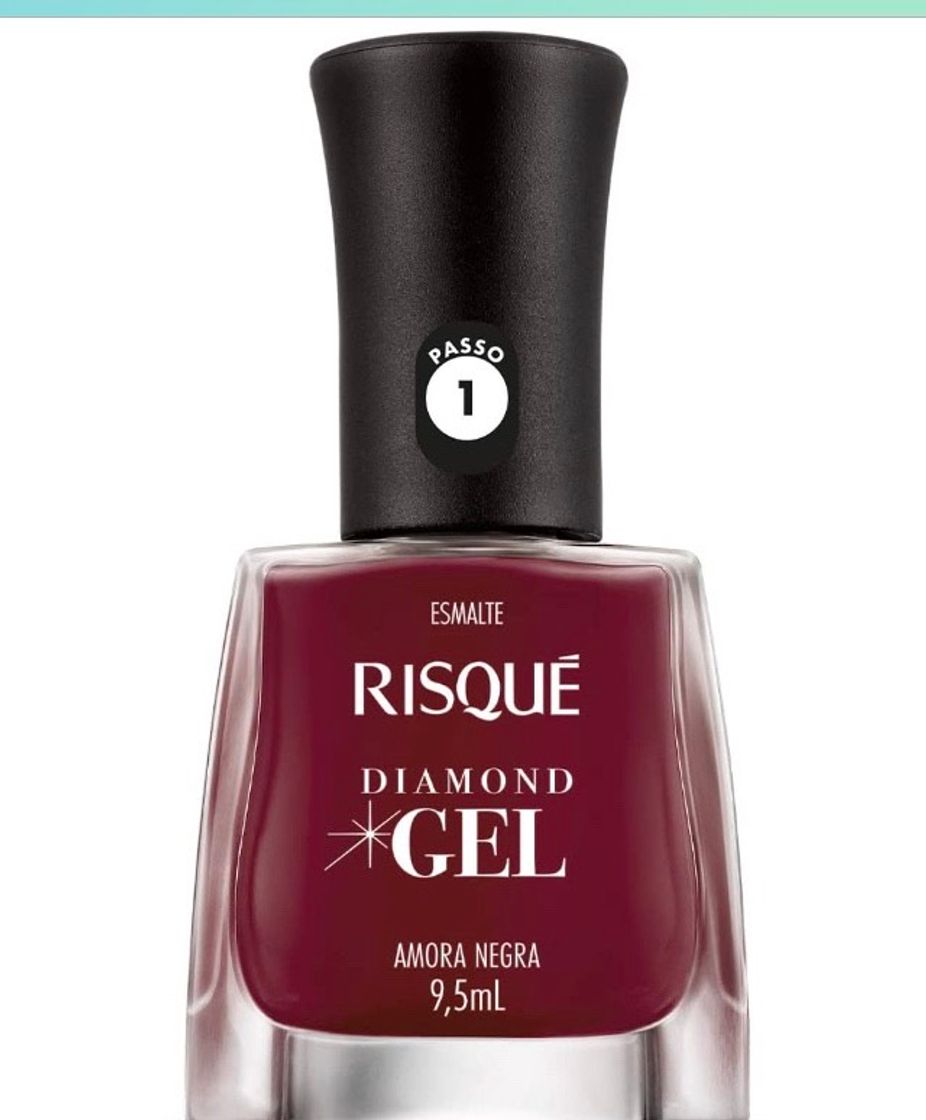 Moda Esmalte Risqué Diamond Gel Amora Negra Cremoso 9, 5ml, Risqu