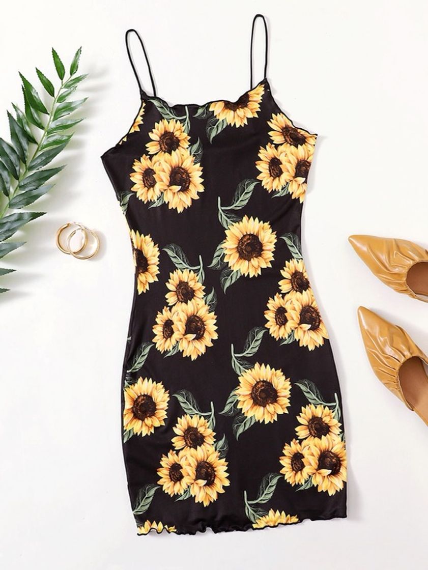 Fashion Vestido de girassol - SHEIN (sunflower dress)