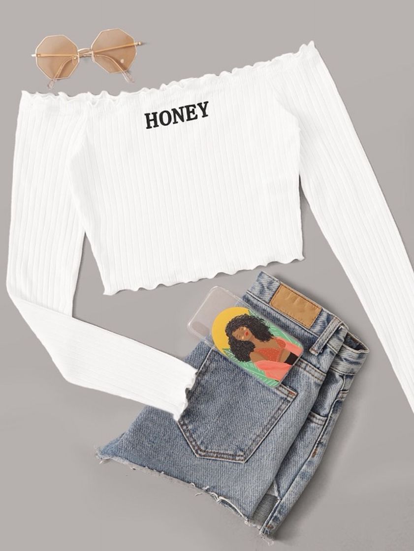 Moda Cropped manga longa “honey”