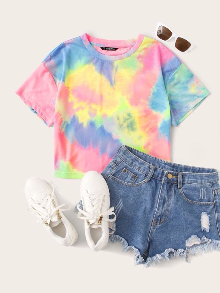 Fashion Cropped tie-dye