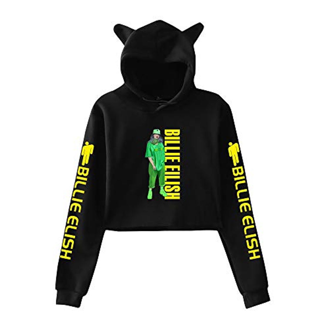 Moda Sudadera Billie Eilish Mujer, Sudadera Billie Eilish Niñas Corta T-Shirt Camisetas De