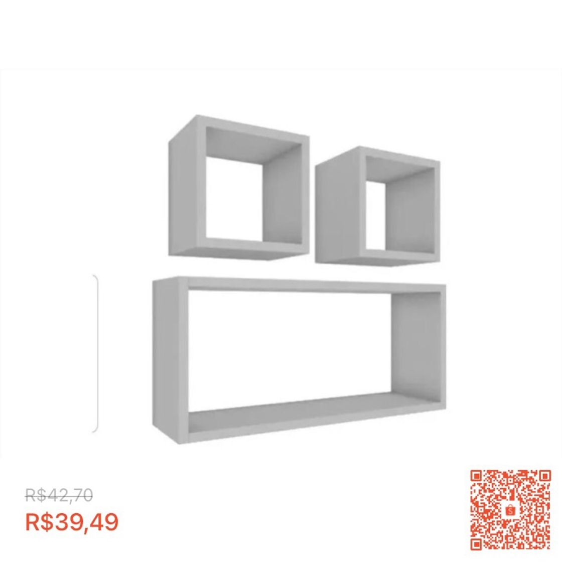 Moda kit 03 nichos decoção sala quarto branco (R$39,49)