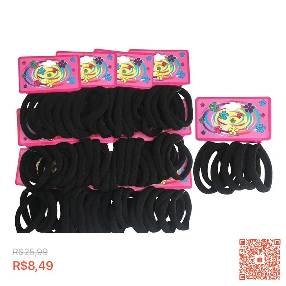 Moda Kit 72 Unidades Elástico De Cabelo (R$8,49)