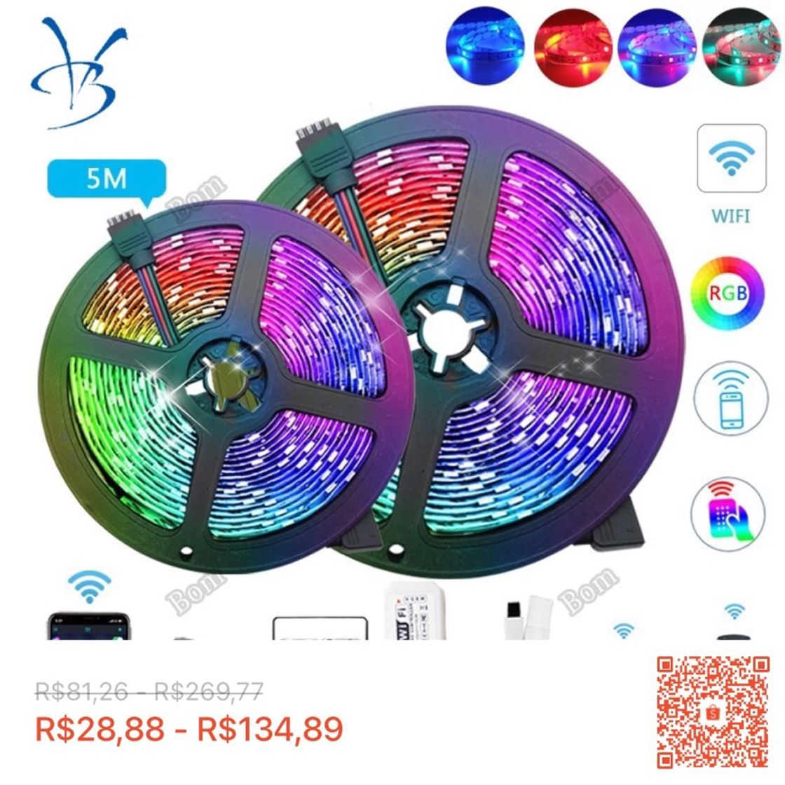 Moda 15m Fita Led Rgb (R$28,88 - R$134,89)