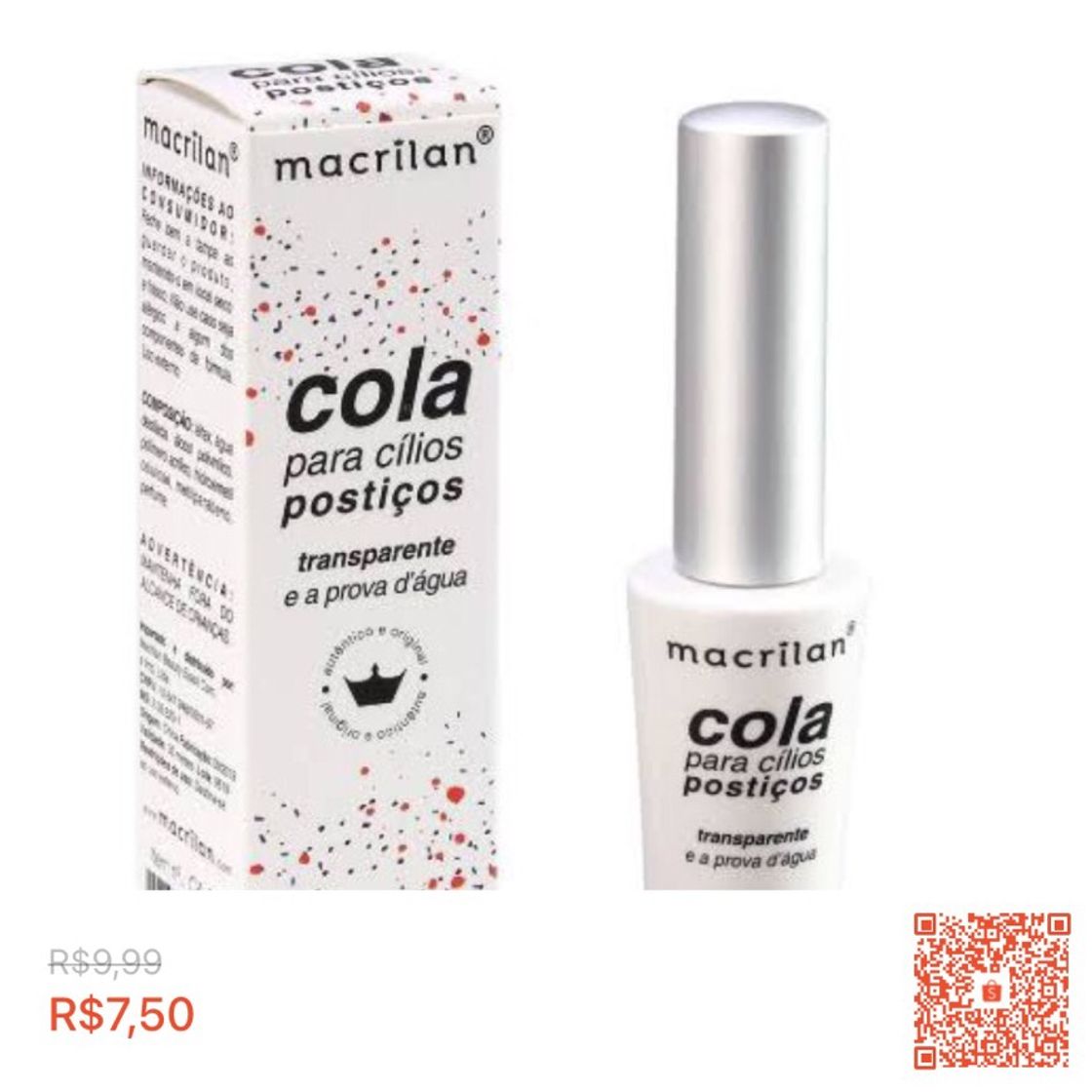 Moda Cola Para Cílios Postiços - MACRILAN (R$7,50)