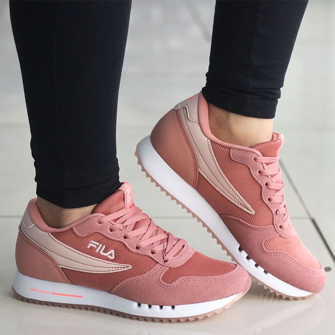 Moda Tênis Euro Jogger Sport, Fila, Feminino, Rosa/Vinho, 40