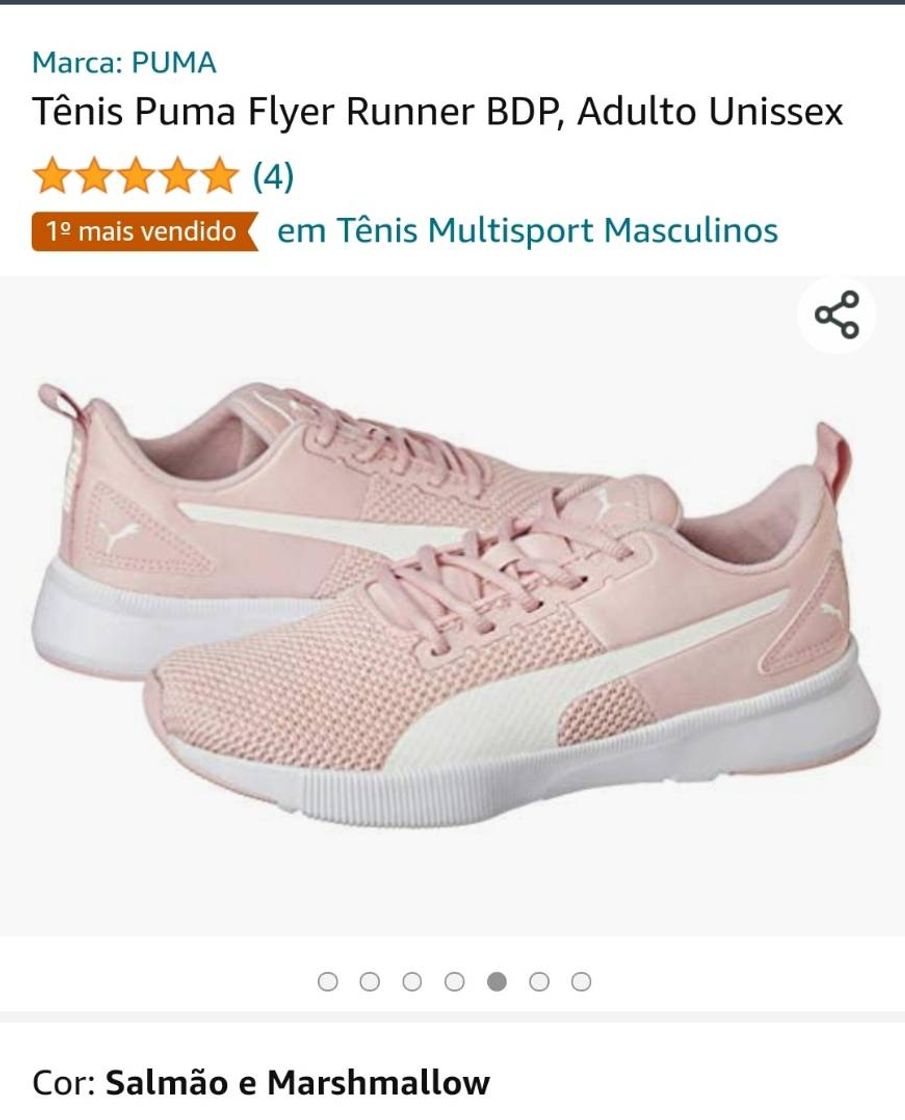 Moda Tênis Puma Flyer Runner BDP, Adulto Unissex, Salmão e 