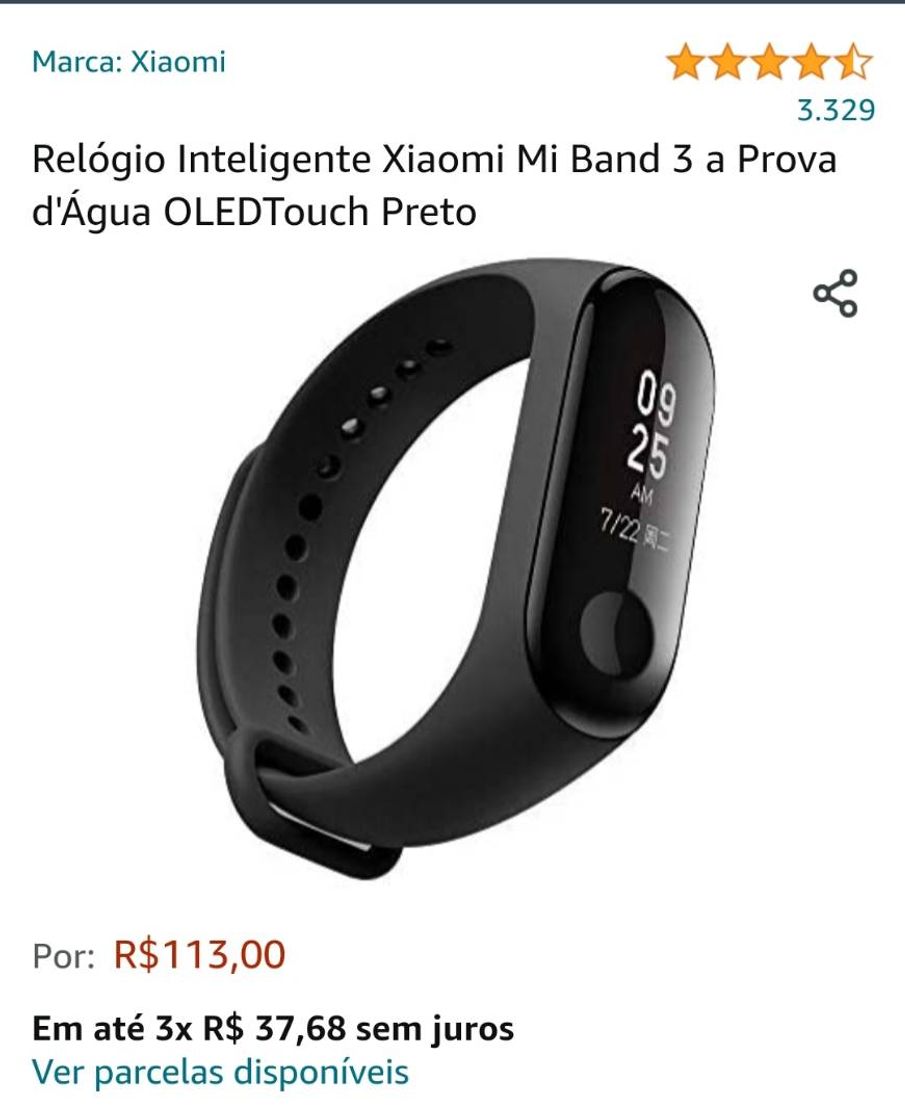 Moda Relógio Inteligente Xiaomi Mi Band 3 a Prova d'Água OLEDTouc