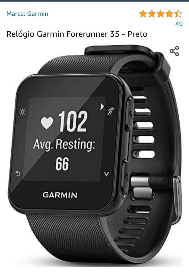 Moda Relógio Garmin Forerunner 35 - Preto