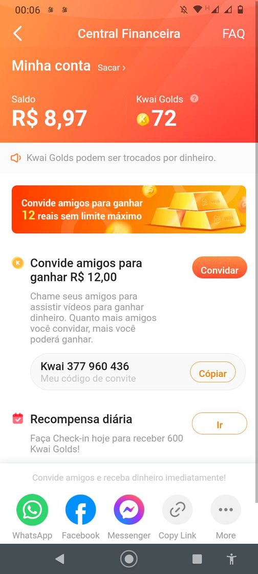 App Kwai quer ganhar dinheiro extra vc recebe na hora.