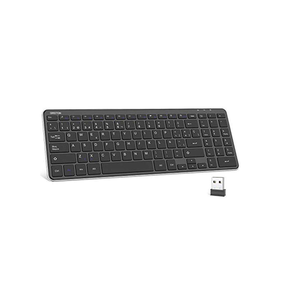Social OMOTON Teclado Inalámbrico USB, Teclado Español Ordenador Portátil Windows 7/8/10 con Teclas