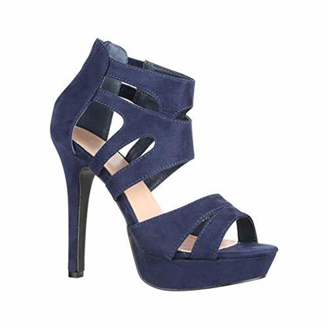 Social Elara Zapato de Tacón Alto Abierto Stilettos Chunkyrayan LL85 Navy-36