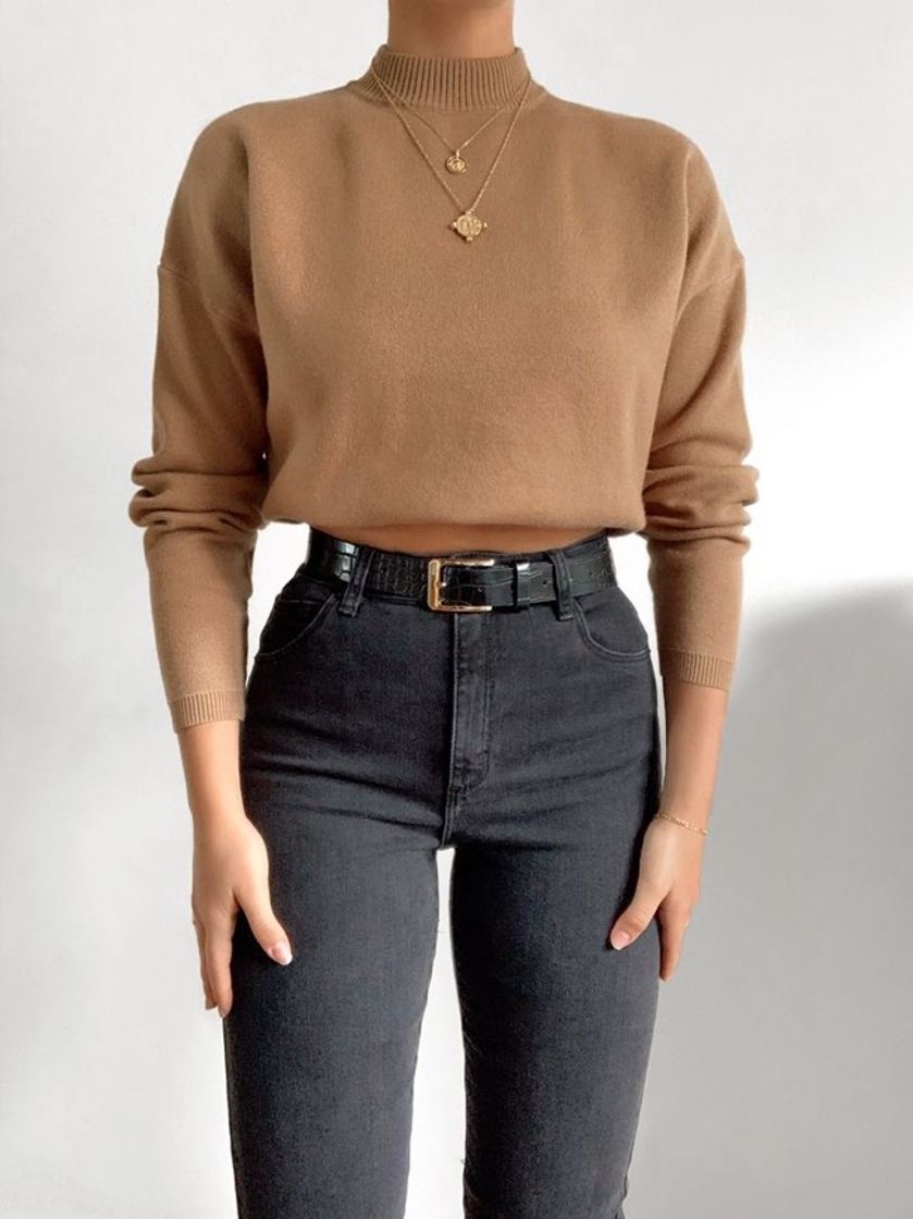 Fashion Knit Jumper In Tan