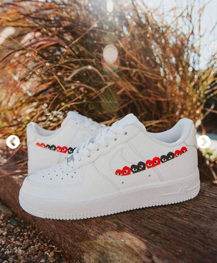 Red/Black Heart Swoosh AF1