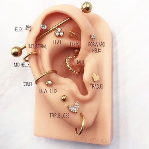 Guia de piercing na orelha