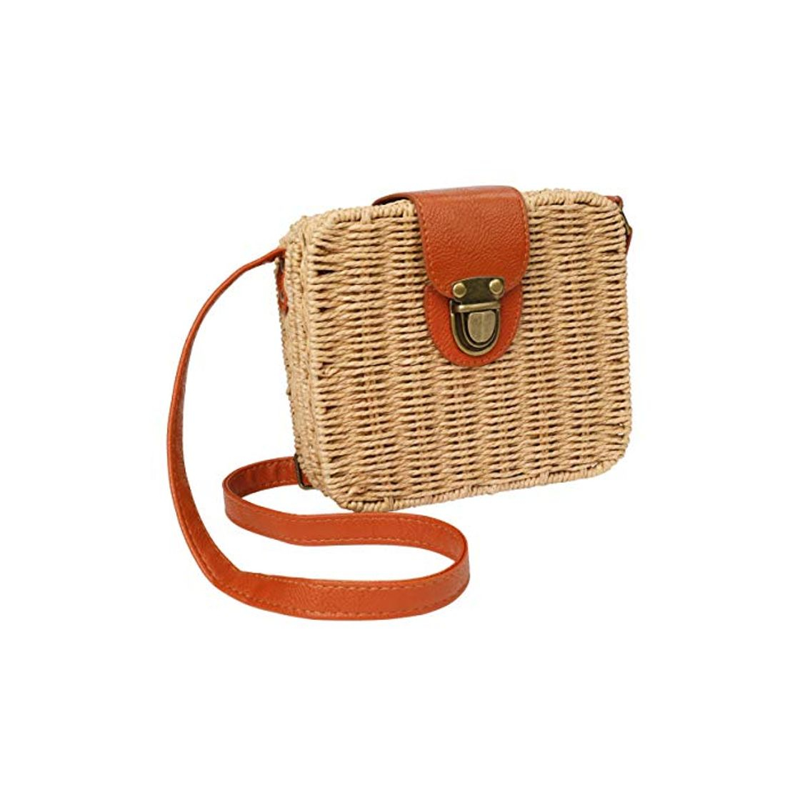 Social Bolso de Paja Bandolera para Mujer Bolsa de Hombro para Playa de