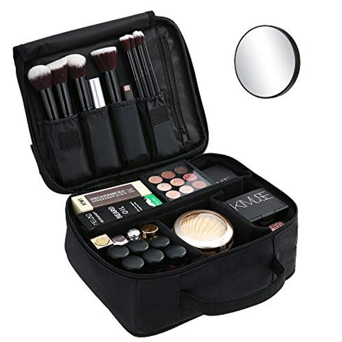 Social Bolsa de Maquillaje Ligera PortátilBolsa de Almacenamiento de Maquillaje con Asa Acolchada