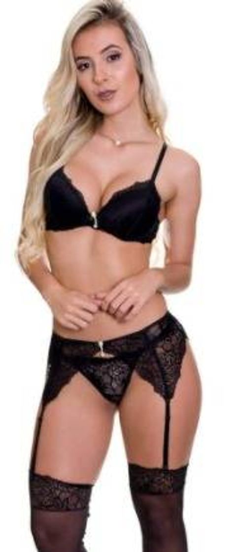 Moda Conjunto de Lingerie com Cinta Liga e 
Meia 7/8 - VC3245
