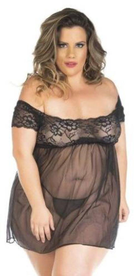 Moda Kit Lingerie Camisola Plus Size 
Gabriela + Fio Dental