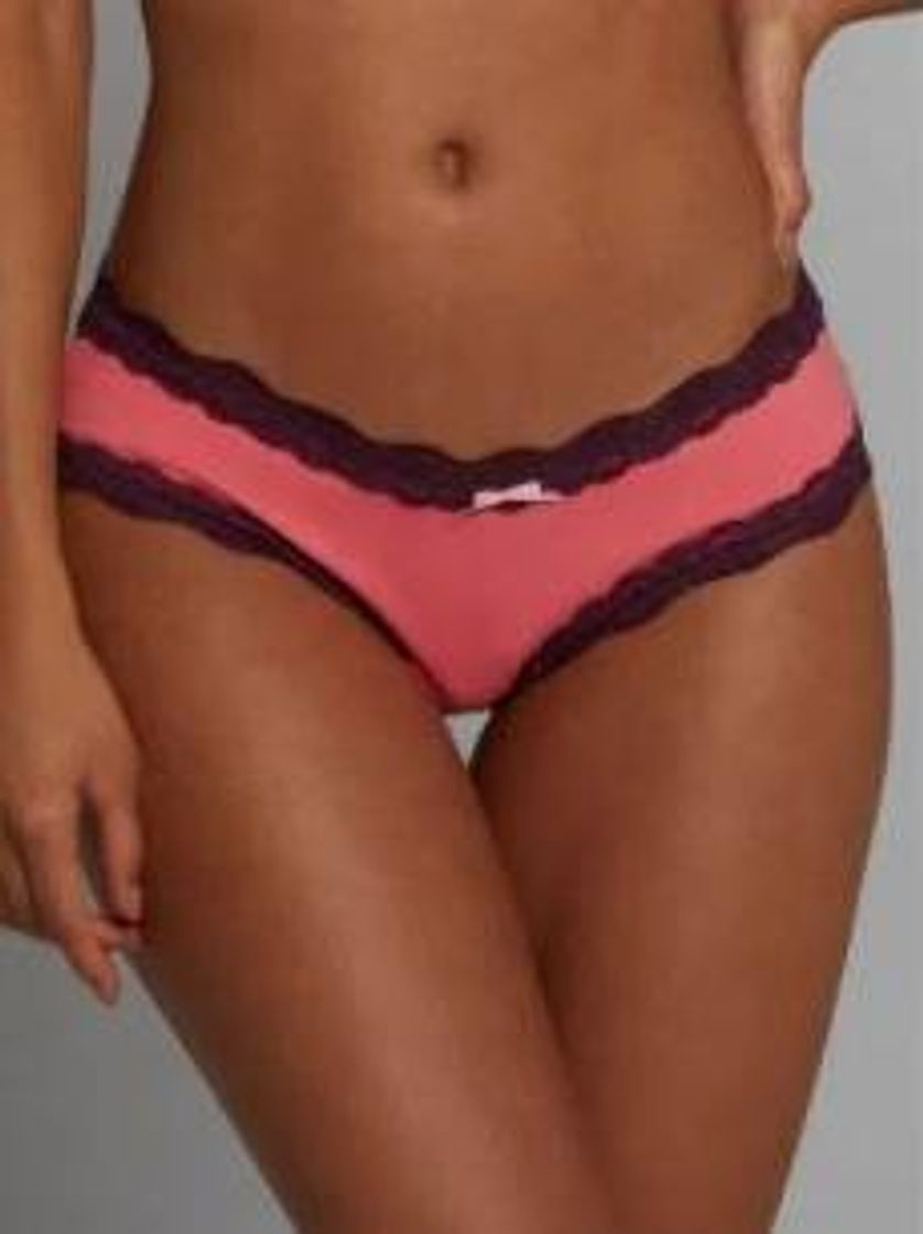 Moda CALCINHA BOYSHORT ALGODÃO 
RENDA POP COLORS ROSA
