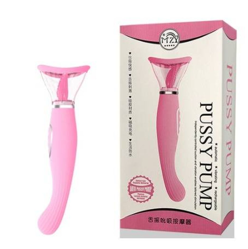 Fashion Pussy - Vibrador recarregável 
com penetrador e bomba sucção